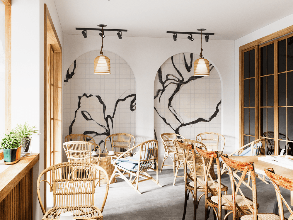 Luxury Hand-Crafted Morning Monstera Mural Tiles - Custom Zellige